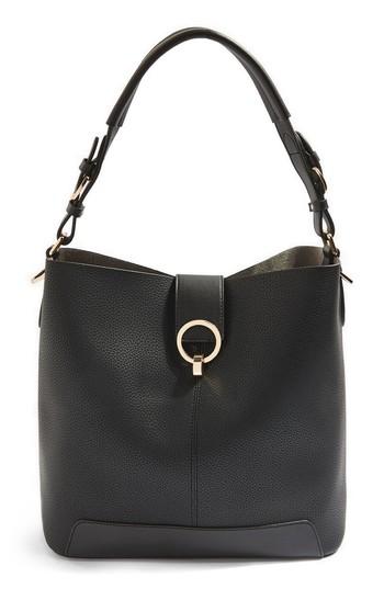 Topshop Harper Faux Leather Hobo - Black