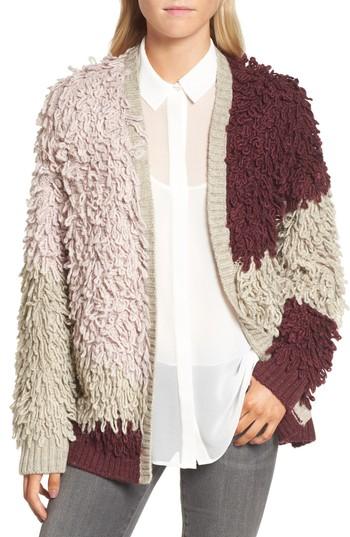 Women's Chelsea28 Loopy Colorblock Cardigan - Burgundy