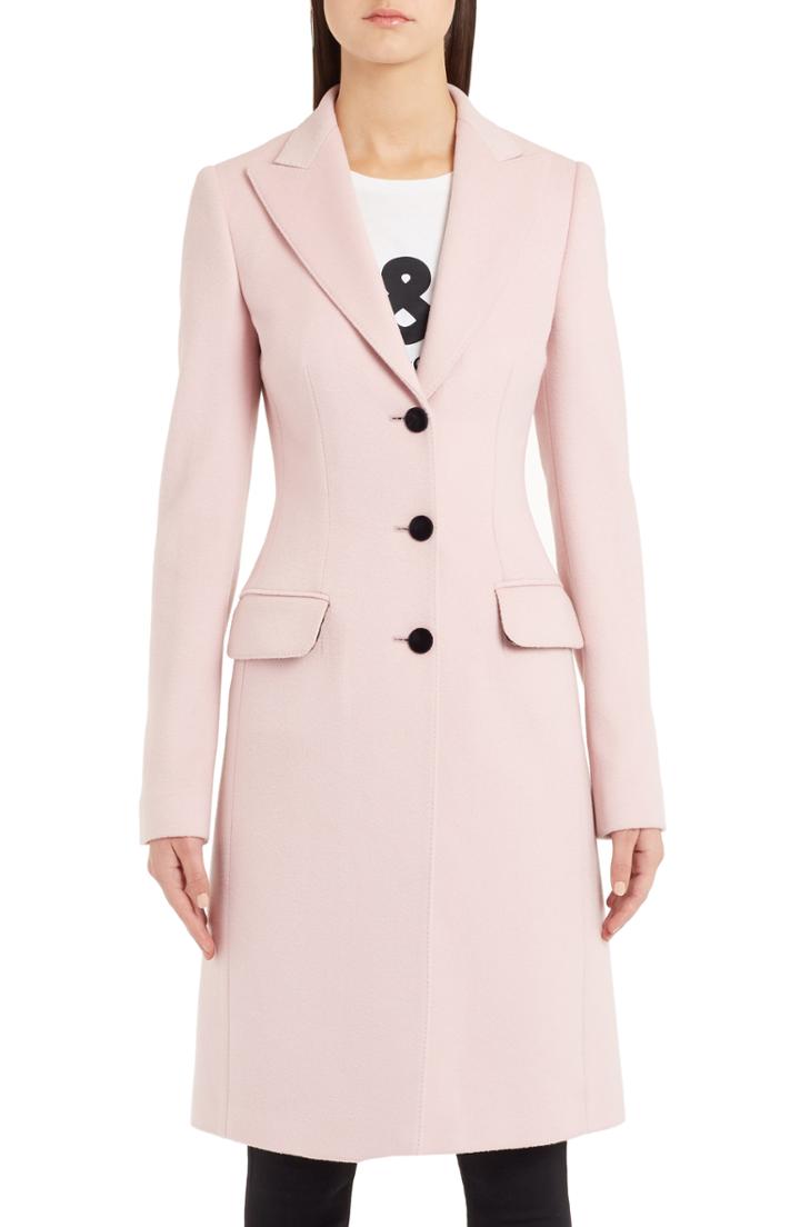 Women's Dolce & Gabbana Wool Coat Us / 42 It - Pink