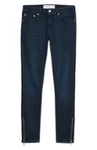 Men's Topman Zip Hem Spray-on Skinny Jeans 30 - Blue