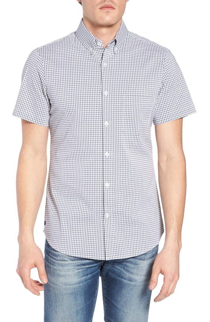 Men's Mizzen+main Harrison Seersucker Check Performance Sport Shirt