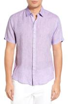 Men's Zachary Prell Kaplan Slim Fit Linen Sport Shirt - Purple