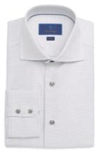 Men's David Donahue Trim Fit Stripe Dress Shirt .5 - 32/33 - Grey