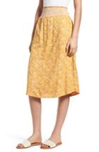 Women's Hinge Smock Waist Midi Skirt, Size - Yellow