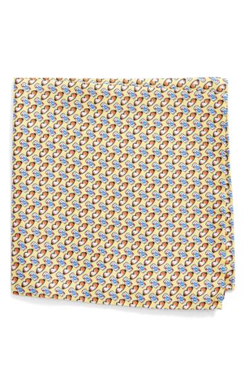 Men's Lazyjack Press Beer Goggles Silk Pocket Square, Size - Yellow