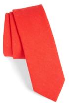 Men's 1901 Solid Linen & Cotton Tie, Size - Red