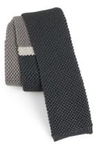 Men's Salvatore Ferragamo Egeo Knit Silk Tie, Size - Grey