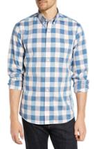 Men's Nordstrom Men's Shop Regular Fit Non-iron Buffalo Check Sport Shirt - Blue