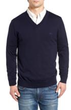 Men's Lacoste Cotton Jersey V-neck Sweater (s) - Red