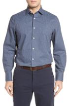 Men's John W. Nordstrom Regular Fit Non-iron Print Sport Shirt - Blue