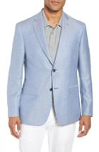 Men's John W. Nordstrom Traditional Fit Herringbone Wool & Linen Sport Coat S - Blue