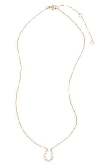 Women's Bp. Crystal Horseshoe Pendant Necklace