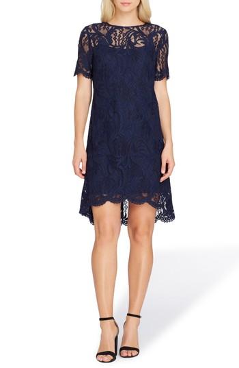 Women's Tahari Lace High/low Dress - Blue