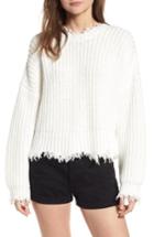 Women's Wildfox Palmetto Frayed Sweater - White