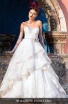 Women's Watters Zarah Beaded Silk Lace & Tulle Strapless Ballgown, Size - Ivory