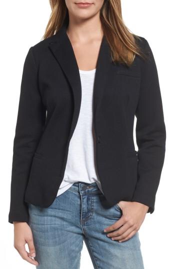 Women's Olivia Moon Elbow Patch Knit Blazer - Black