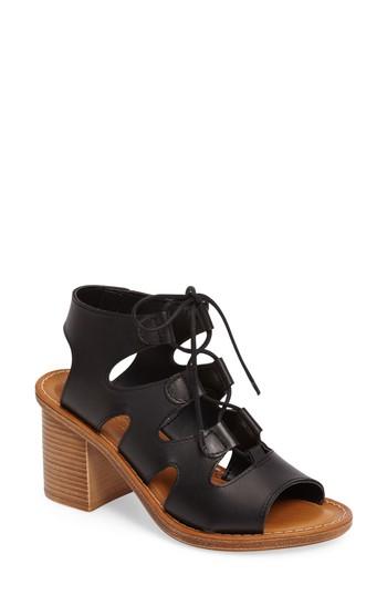 Women's Bella Vita Bre Lace-up Block Heel Sandal .5 N - Black