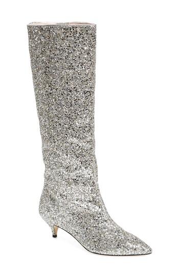 Women's Kate Spade New York Olina Glitter Knee High Boot .5 M - Metallic