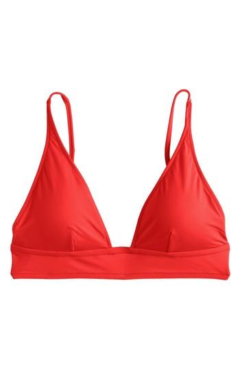 Women's J.crew Farrah Triangle Bikini Top - Red