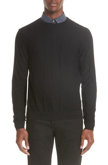 Men's Emporio Armani Crewneck Wool Sweater - Black