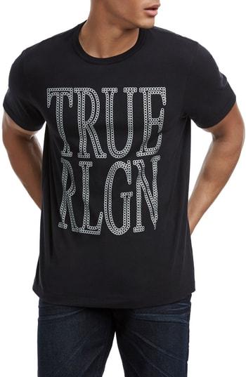 Men's True Religion Crafted Chain Logo T-shirt, Size - Black