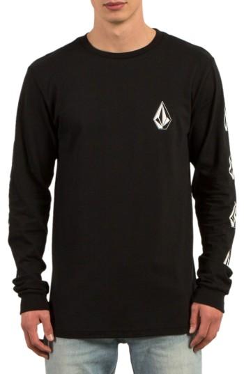 Men's Volcom Deadly Stones Long Sleeve T-shirt - Black