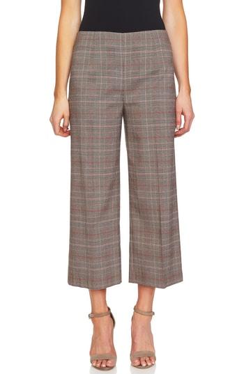 Women's Cece Glen Plaid Straight Leg Pants - Brown