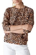 Women's Whistles Leopard Print Cotton Sweatshirt - Brown