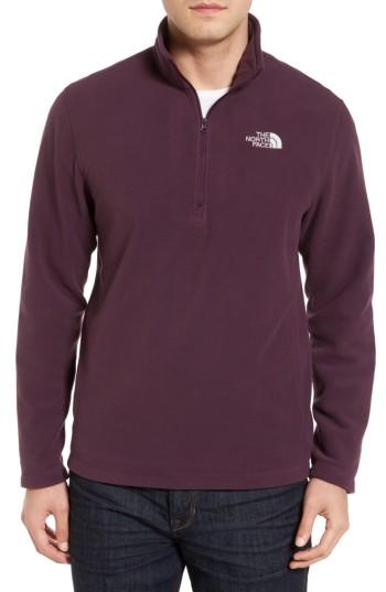 Men's The North Face 'tka 100 Glacier' Quarter Zip Fleece Pullover, Size - Purple