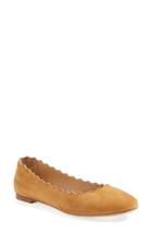 Women's Chloe 'lauren' Scalloped Ballet Flat .5us / 38.5eu - Beige