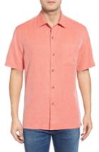 Men's Tommy Bahama Coastal San Clemente Regular Fit Silk Camp Shirt, Size - Orange