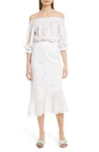 Women's Saloni Grace Cotton Off The Shoulder Dress - White