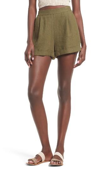 Women's Moon River High Waist Linen & Cotton Shorts