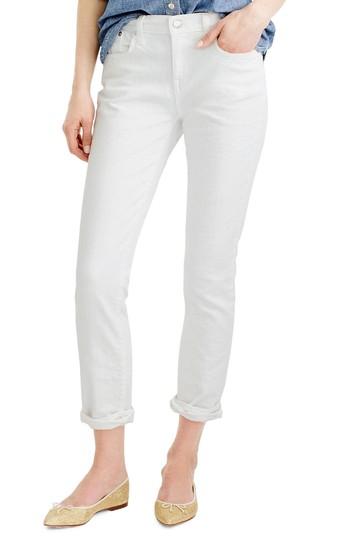 Women's J.crew Broken-in Slim Boyfriend Jeans - White