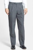 Men's Berle Self Sizer Waist Pleated Trousers X 30 - Grey