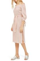 Women's Topshop Bardot Metallic Stripe Dress Us (fits Like 0) - Pink