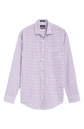 Men's Nordstrom Men's Shop Trim Fit Check Dress Shirt .5 32/33 - Purple
