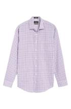 Men's Nordstrom Men's Shop Trim Fit Check Dress Shirt .5 32/33 - Purple
