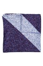 Men's Hook + Albert Geometric Silk Pocket Square, Size - Blue