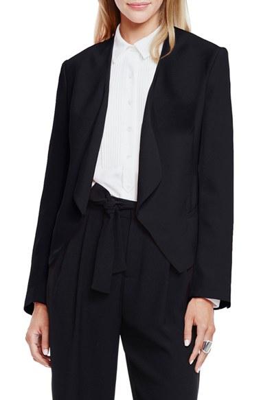 Petite Women's Vince Camuto Drape Front Blazer P - Black