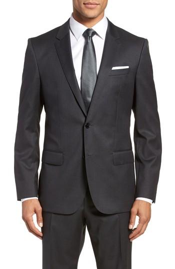 Men's Boss Hayes Trim Fit Solid Wool Sport Coat R - Grey