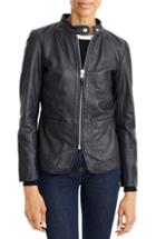 Women's J.crew Peplum Leather Jacket - Black