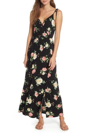 Women's Soprano Faux Wrap Maxi Dress - Black