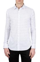 Men's Bugatchi Classic Fit Embroidered Dot Sport Shirt, Size - White