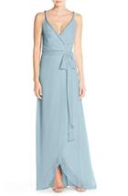 Women's Ceremony By Joanna August 'parker' Twist Strap Chiffon Wrap Gown - Red