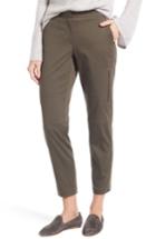 Women's Nordstrom Signature Zip Detail Stretch Sateen Cargo Pants - Green
