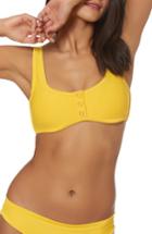 Women's Dolce Vita Snap Front Bikini Top - Yellow