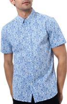 Men's 7 Diamonds Route 66 Print Sport Shirt - Blue
