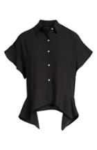 Women's 1.state Button Up High/low Blouse - Black
