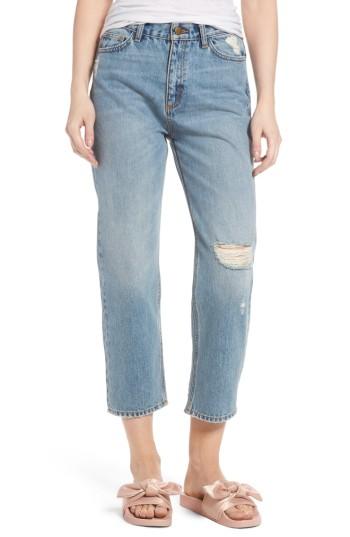 Women's Evidnt Ripped Crop Straight Leg Jeans